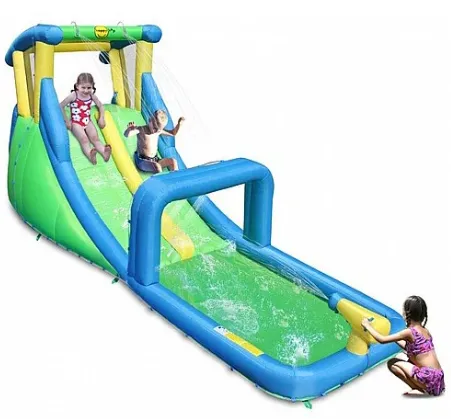 פארק מים עם מגלשה ירוק כחול וצהוב דגם 9329