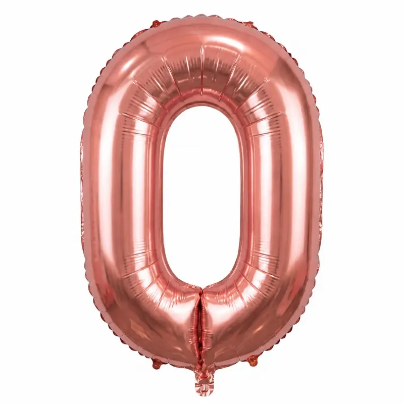 בלון ספרה 0 - רוז גולד 34 אינץ'