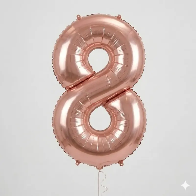 בלון ספרה 8 - רוז גולד