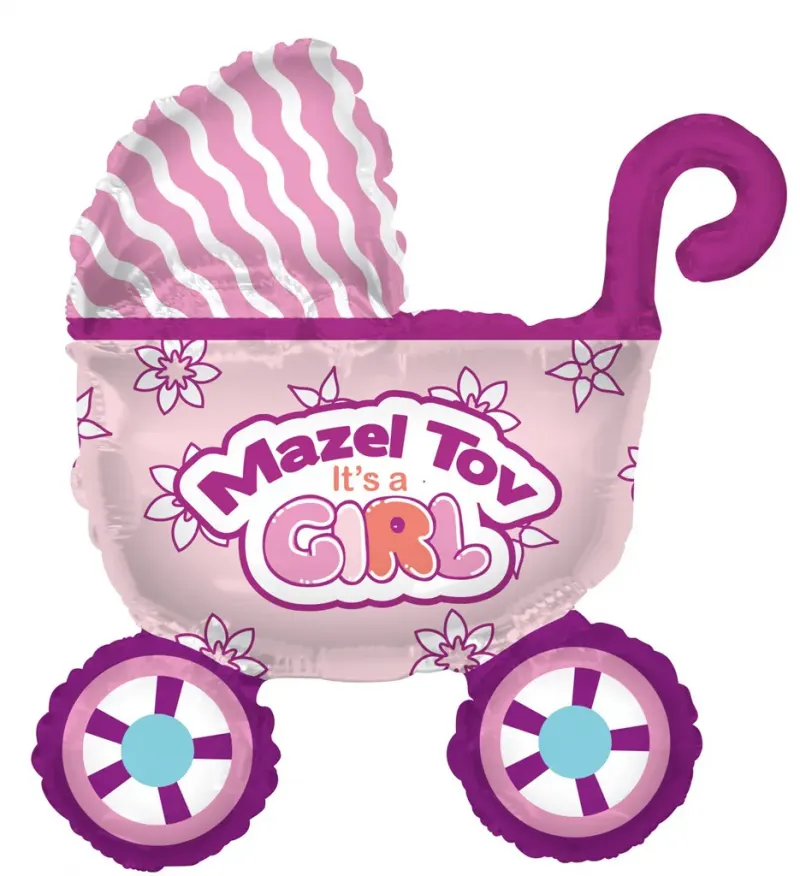 בלון מיילר עגלה 36" - MAZEL TOV IT'S A GIRL
