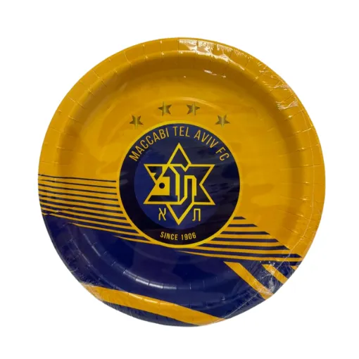צלחות נייר מכבי תל אביב - 8 יח'