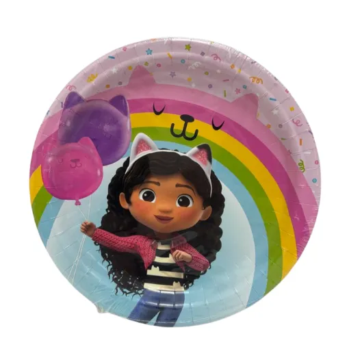 צלחות נייר בית הבובות של גבי - 8 יח'