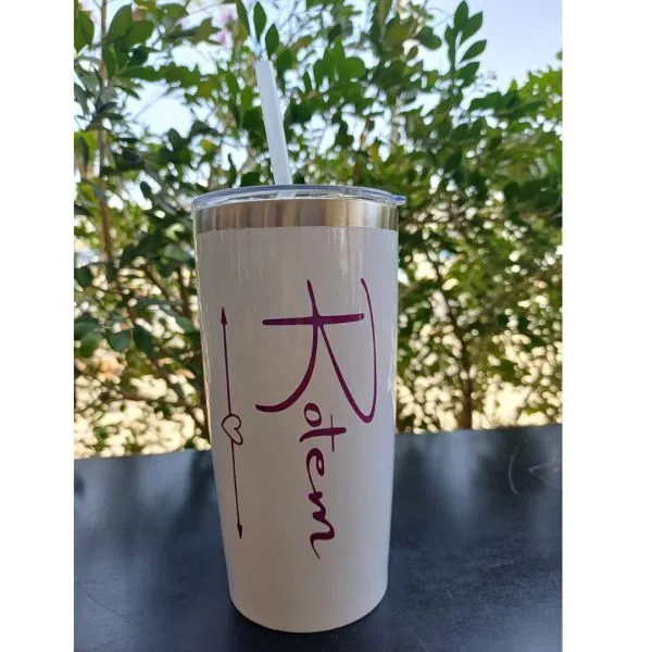 כוס תרמית עם קש