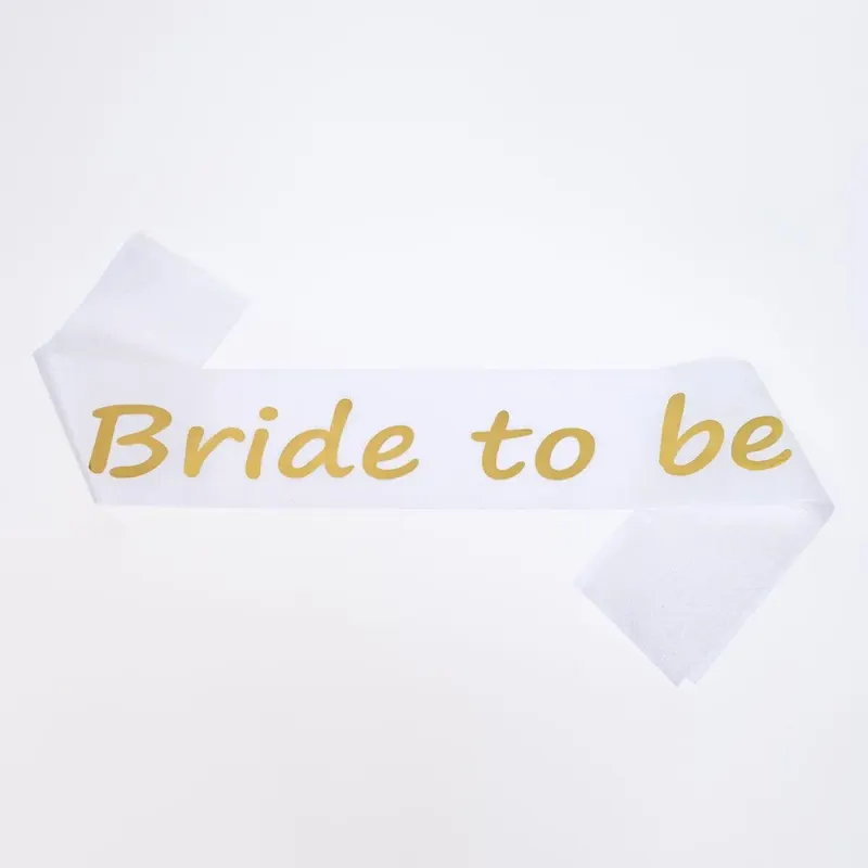 סרט גוף לכלה גליטר כיתוב זהב Bride 2 Be - מסיבת רווקות
