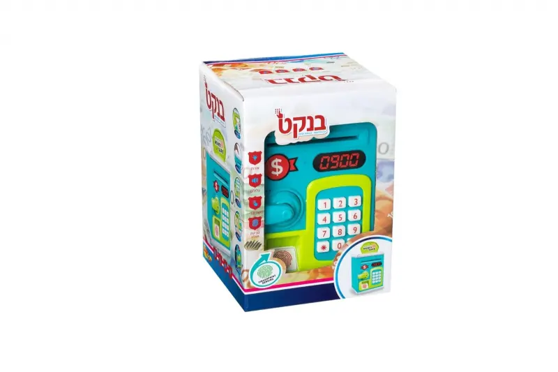 קופת חיסכון לילדים קוד סודי טביעת אצבע אורות וצלילים