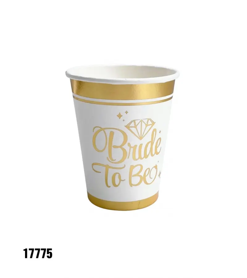 חב' 10 יח כוסות Bride to be זהב
