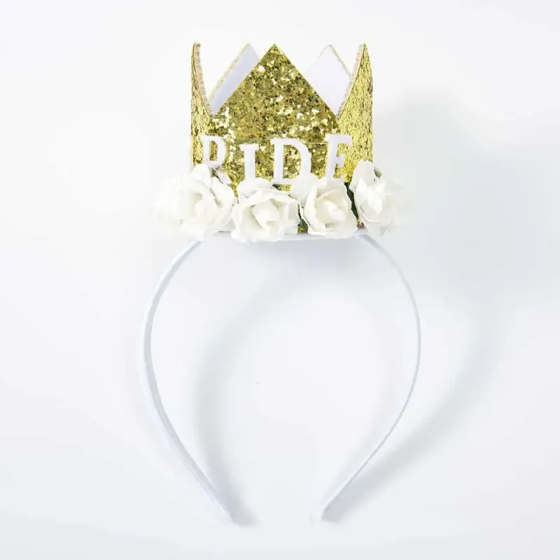 קשת לראש bride to be עם כתר זהב