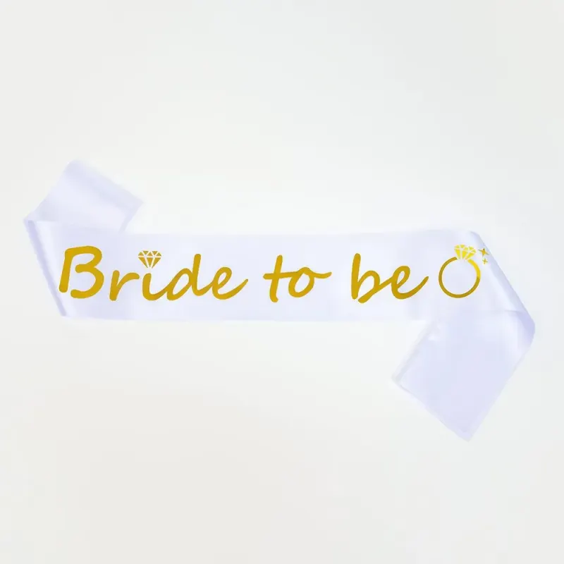 סרט גוף לכלה bride to be עם טבעת כיתוב זהב