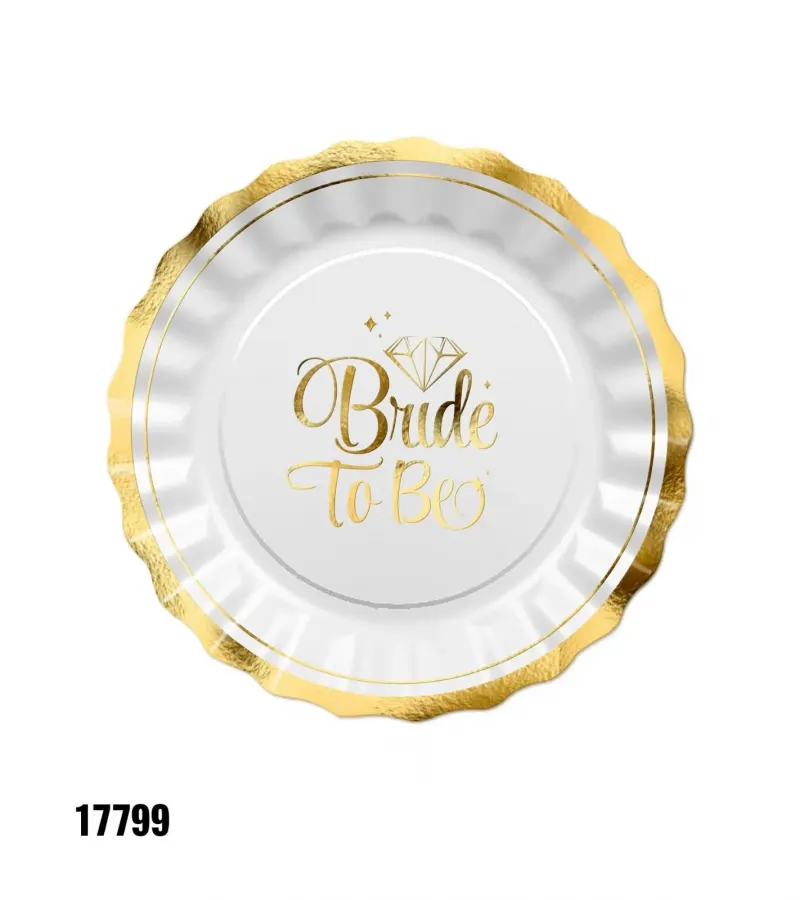 חב' 10 יח צלחות Bride to be זהב 10"