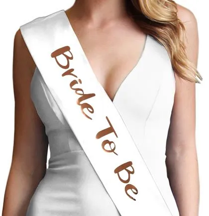 סרט גוף לכלה bride to be עם כיתוב רוז גולד