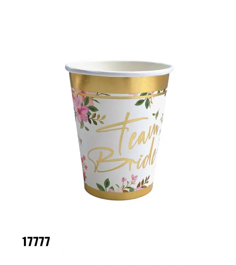 חב' 10 יח כוסות Bride to be פרחוני