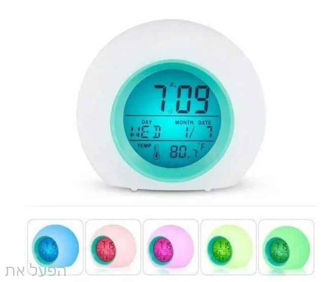 שעון מעורר מחליף צבעים עגול