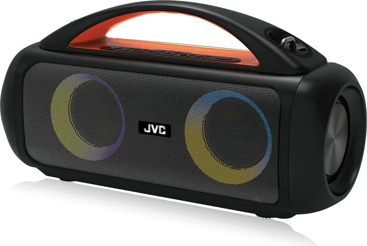 רמקול נייד JVC עם ידית נשיאה ועיצוב מודרני