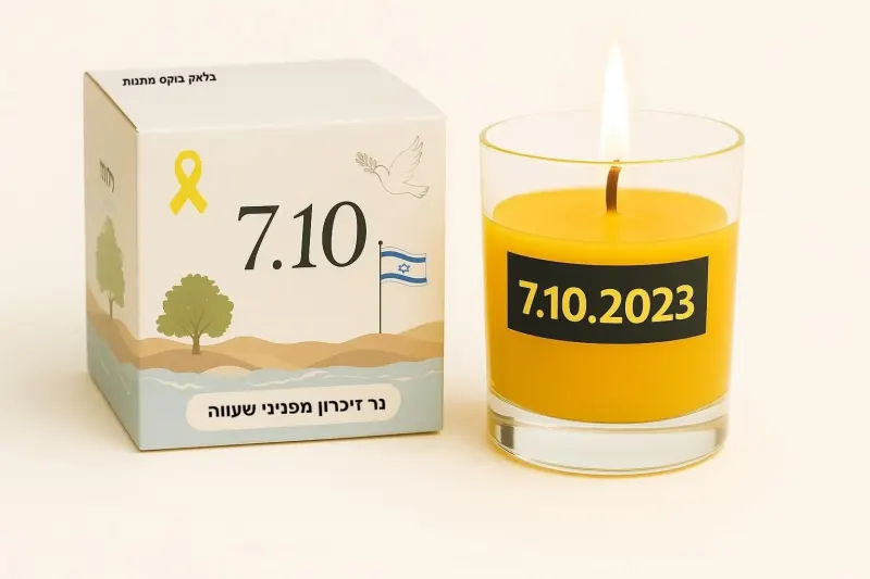 נר זיכרון 7.10 – מארז סמלי של אור וזיכרון