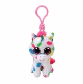 מחזיק מפתחות Ty Beanie Boos Clip – דגם Harmonie החד-קרן הצבעונית עם העיניים המנצנצות 8 cm