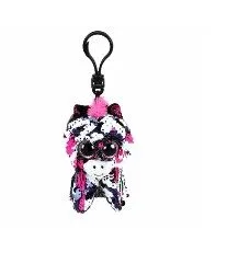 מחזיק מפתחות Ty Beanie Boos Clip – דגם Zoey הזברה עם הפרווה המנצנצת והעיניים הגדולות 8 cm