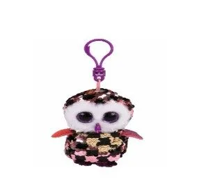 מחזיק מפתחות Ty Flippables Clip – דגם Checks הינשוף עם הפאייטים המתחלפים 8 cm