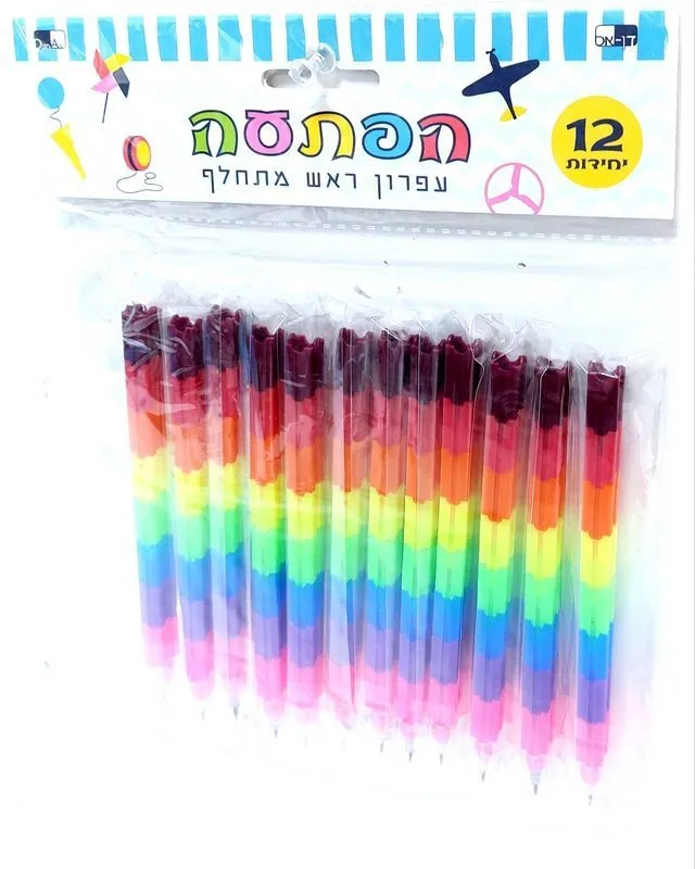 12 עפרון ראש מתחלף צבעוני 14.5 ס"מ