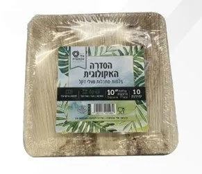 10 צלחות דקל מרובעות 10*25 ס"מ