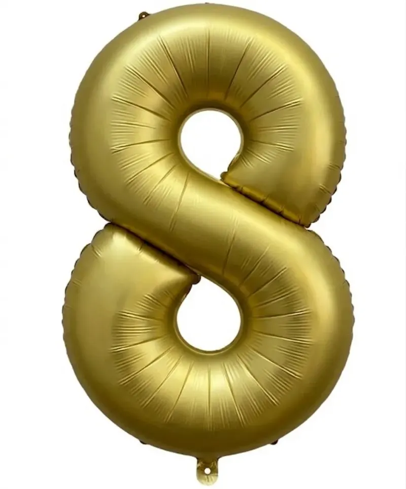 בלון ספרה 8 - זהב כרום 34 אינץ׳