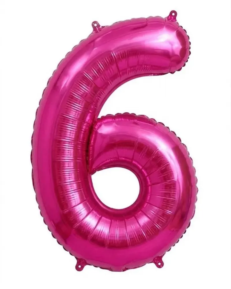 בלון ספרה 6 - ורוד 34 אינץ׳