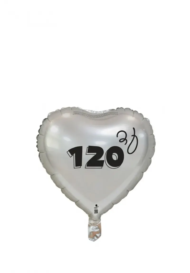 בלון לב כסף עד 120 18 אינץ