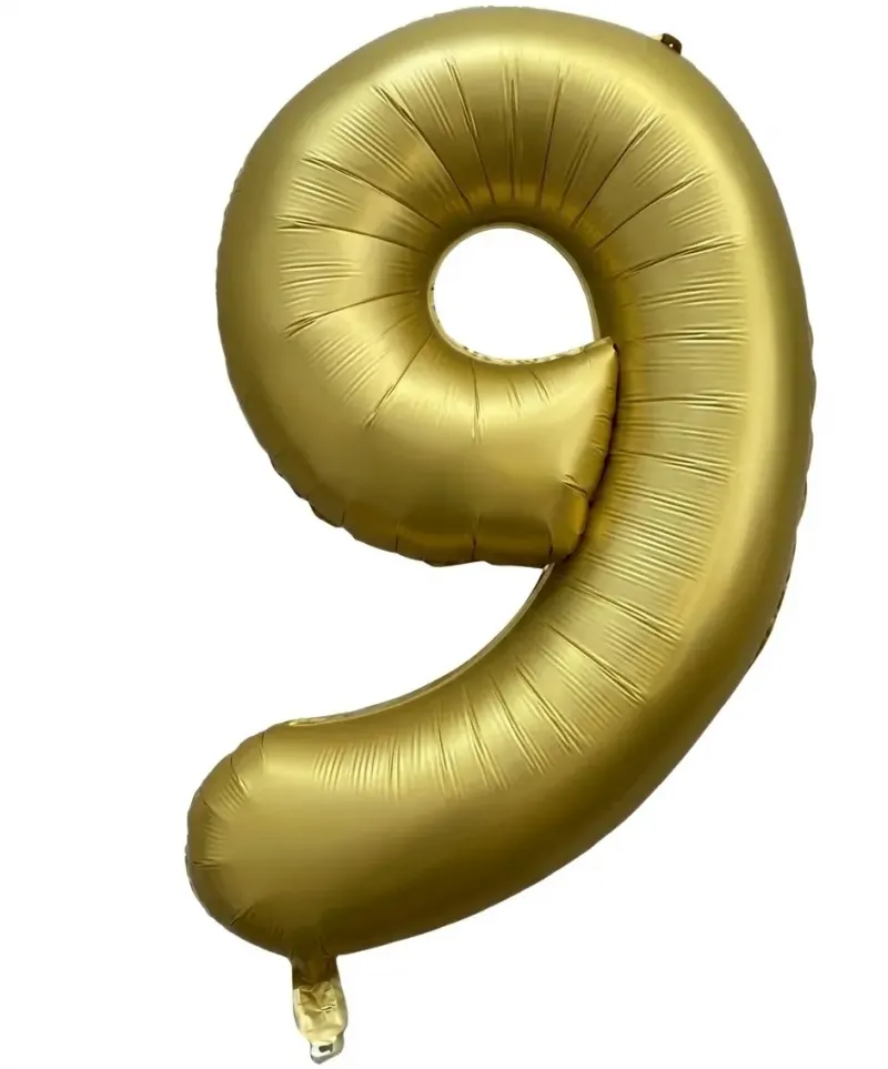 בלון ספרה 9 - זהב כרום 34 אינץ׳