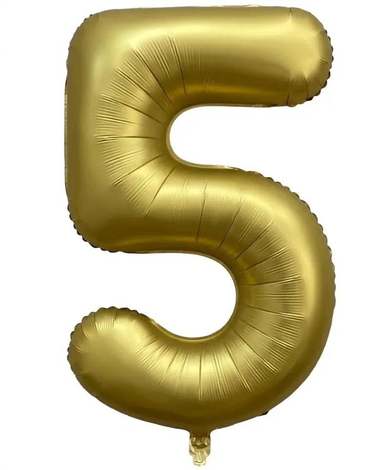 בלון ספרה 5 - זהב כרום 34 אינץ׳
