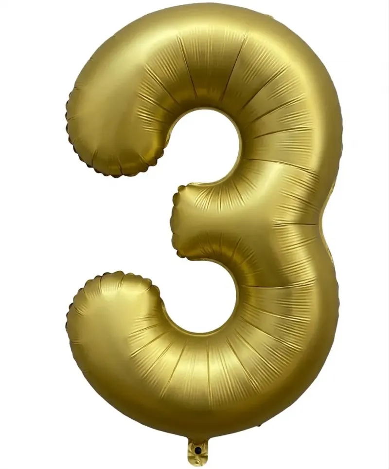בלון ספרה 3 - זהב כרום 34 אינץ׳