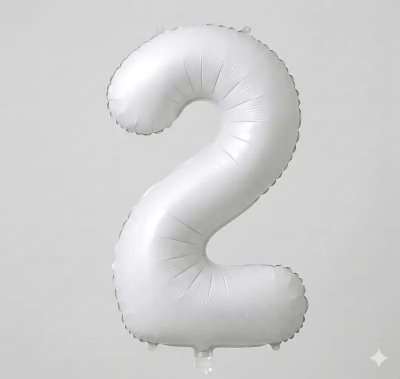 בלון ספרה 2 - לבן מט 34 אינץ׳
