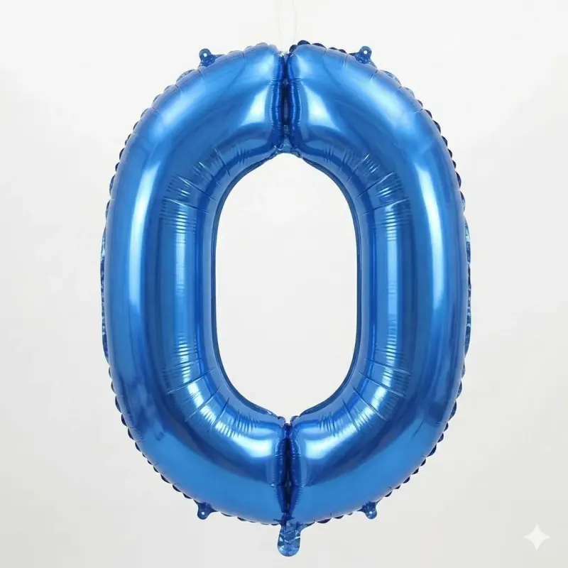בלון ספרה 0 - כחול 34 אינץ׳
