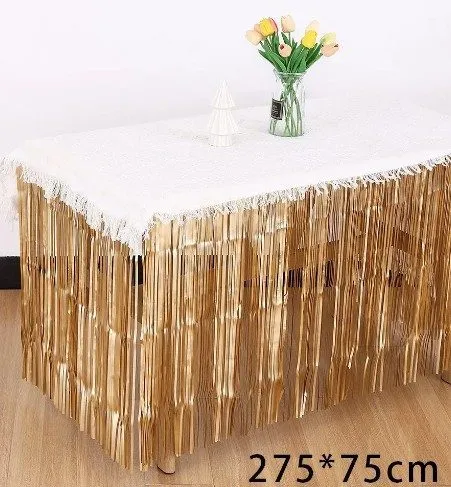 חצאית שולחן פרנזים זהב עם דבק דו צדדי 275*75