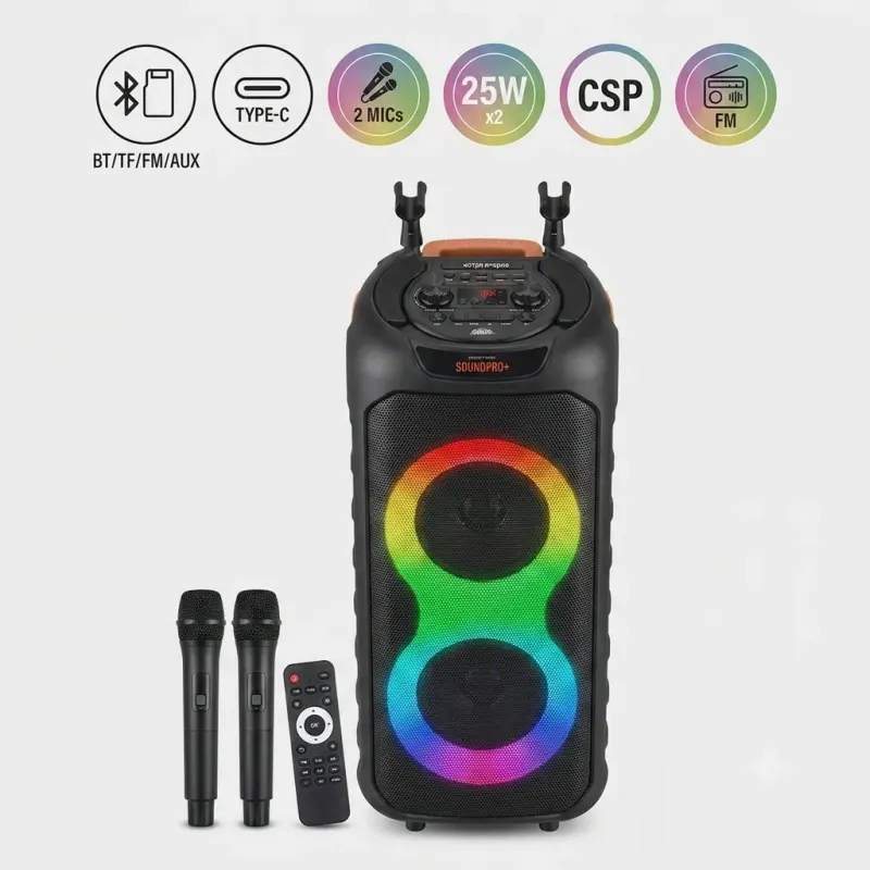 בידורית סטריאו מקצועית SOUNDPRO+ 30W עוצמה כפולה לכל אירוע גודל - L
