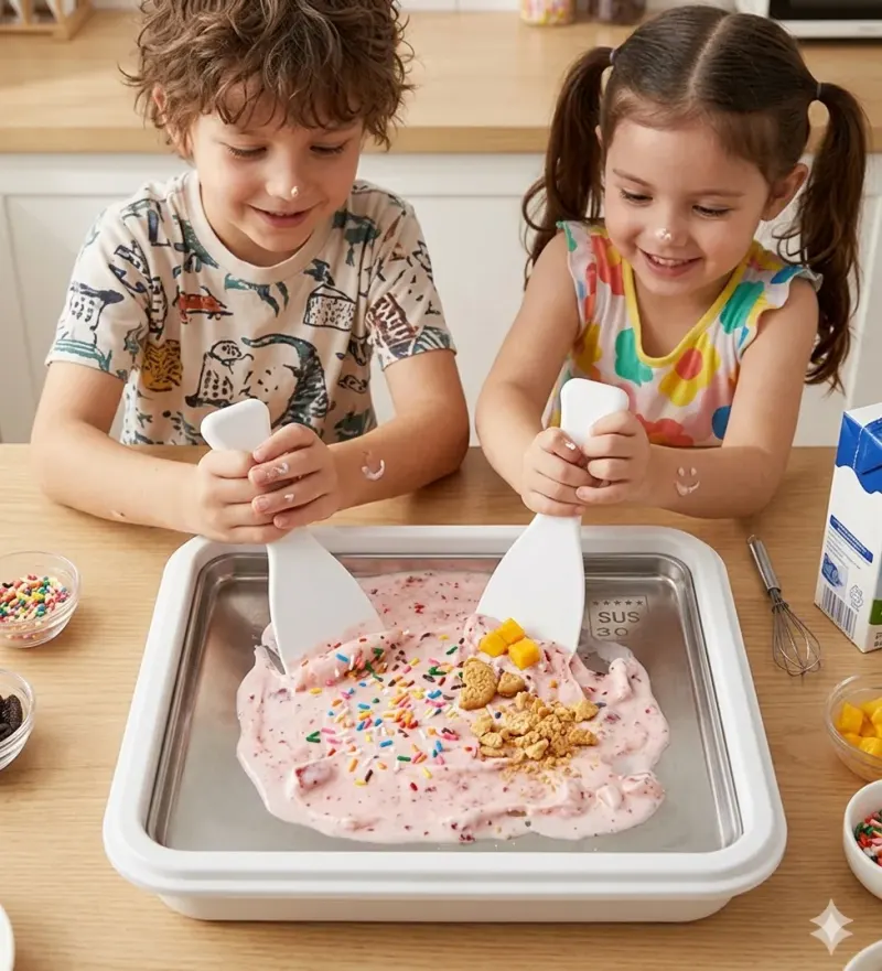 רול אייס Rollice מגש הפלא להכנת גלידה תאילנדית ביתית – הלהיט של הקיץ!