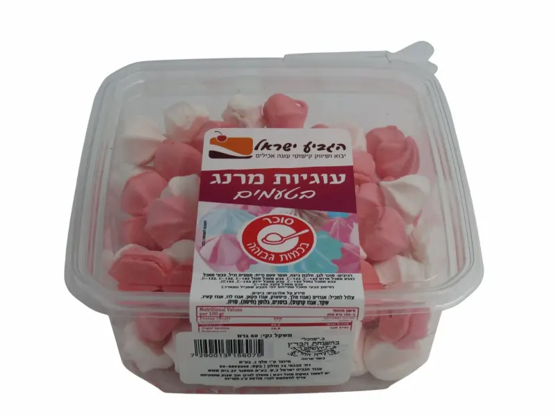נשיקות מרנג מיק ורוד לבן 50 גרם – עיטור מושלם לעוגות, קינוחים ושולחנות מתוקים