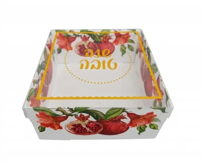 קופסאות שי שנה טובה רימונים לעוגה, 16×16×8 ס״מ (6 יח׳)
