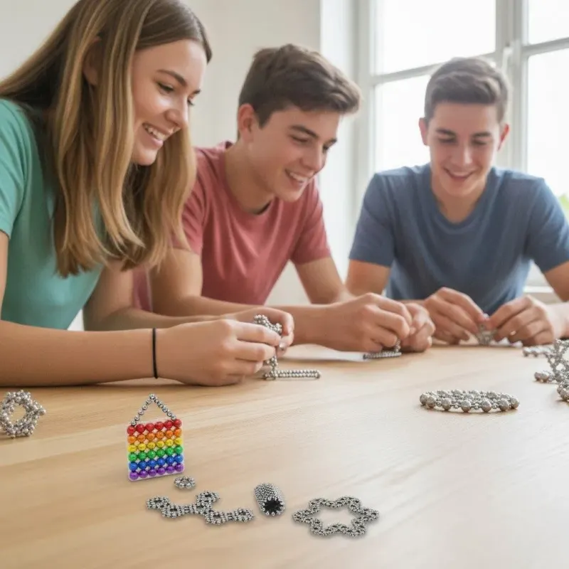 קוביית כדורים מגנטיים צבעוניים 216 יחידות 5 מ"מ