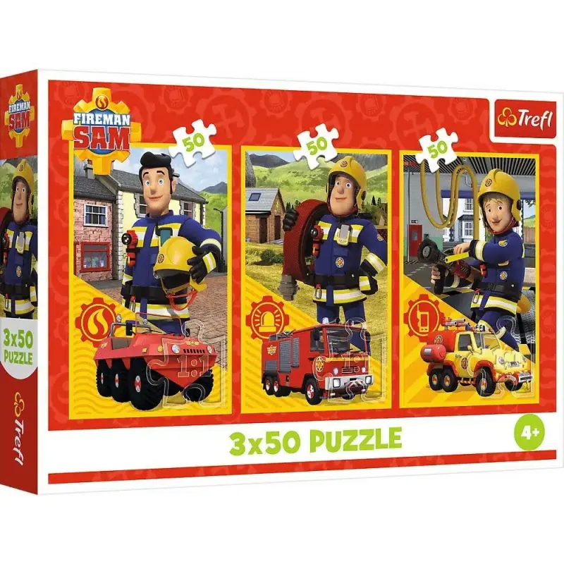 פאזל סמי הכבאי 3 ב-1 לילדים עם 50 חלקים בכל אחד
