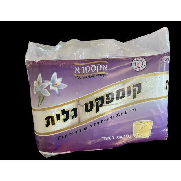 נייר טואלט קומפקט 12 גלילים 100% תאית