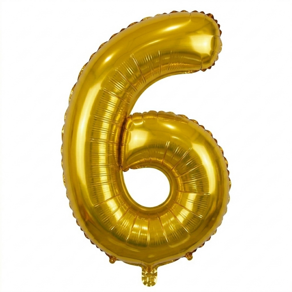 בלון ספרה 6 - זהב 34 אינץ'