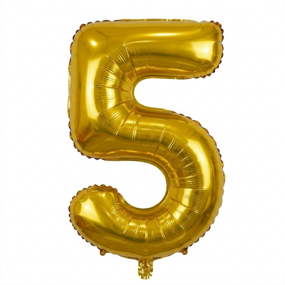 בלון ספרה 5 - זהב 34 אינץ'