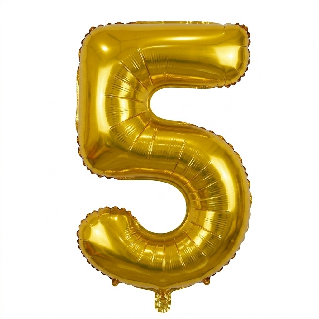 בלון ספרה 5 - זהב 34 אינץ'