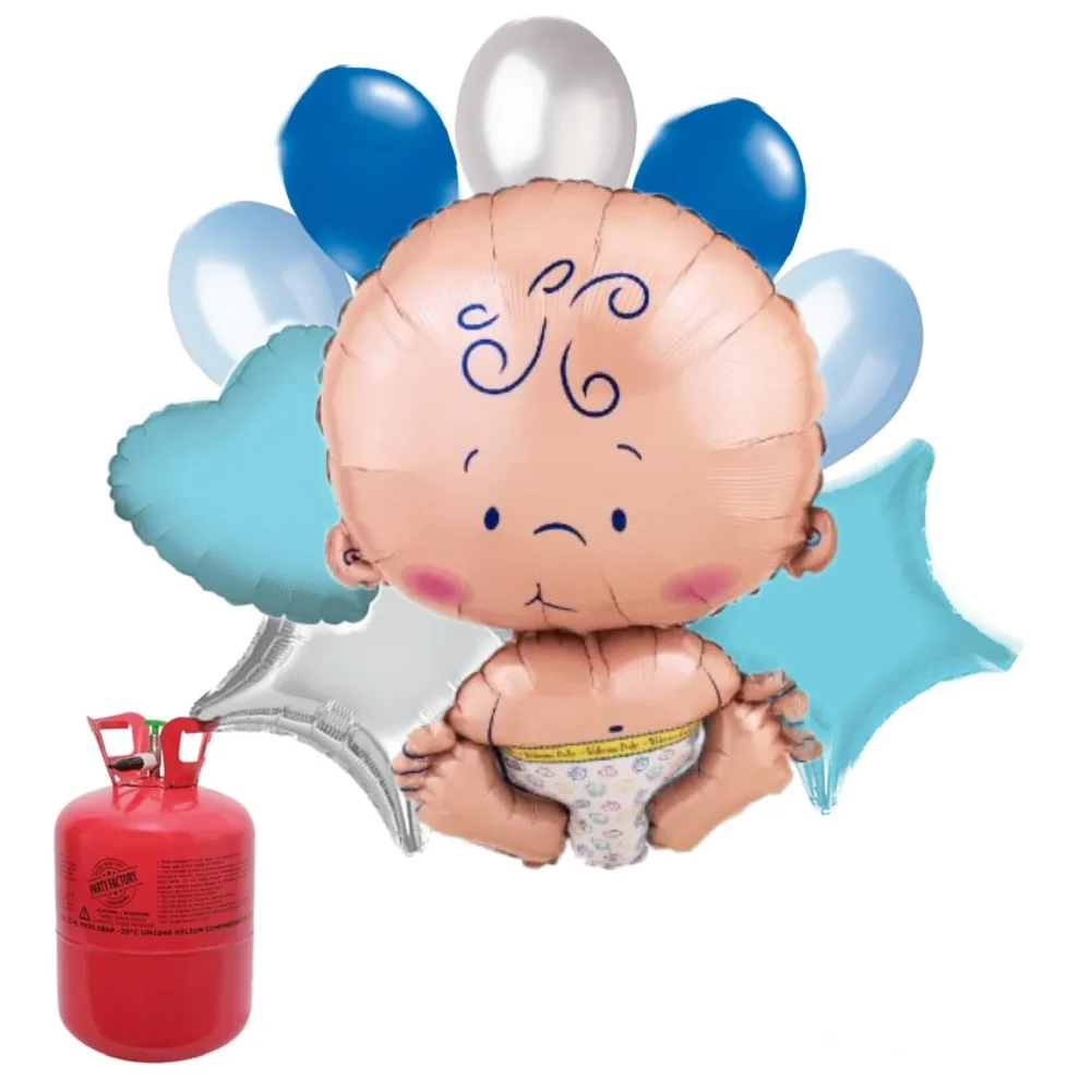 סט הליום ובלונים - תינוק חדש