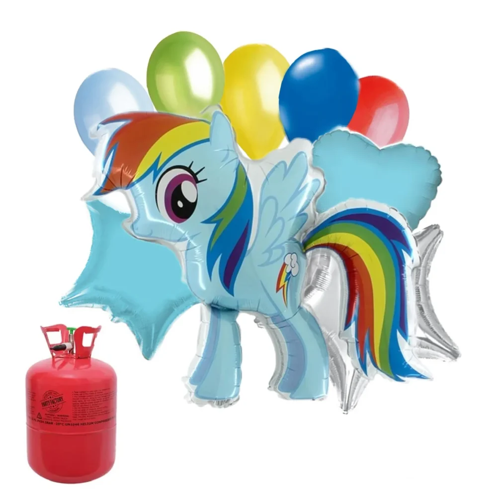 סט הליום ובלונים - חד קרן קשת