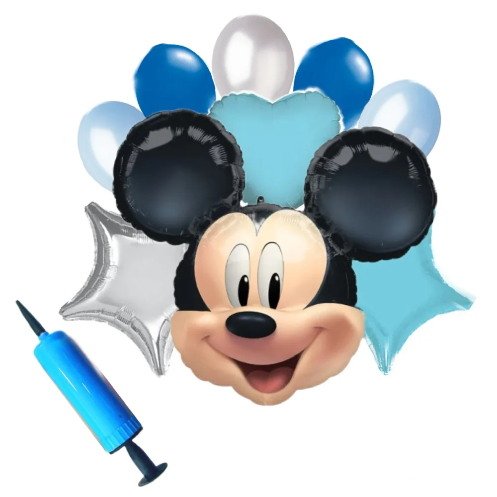 סט בלונים ומשאבה - מיקי מאוס כחול