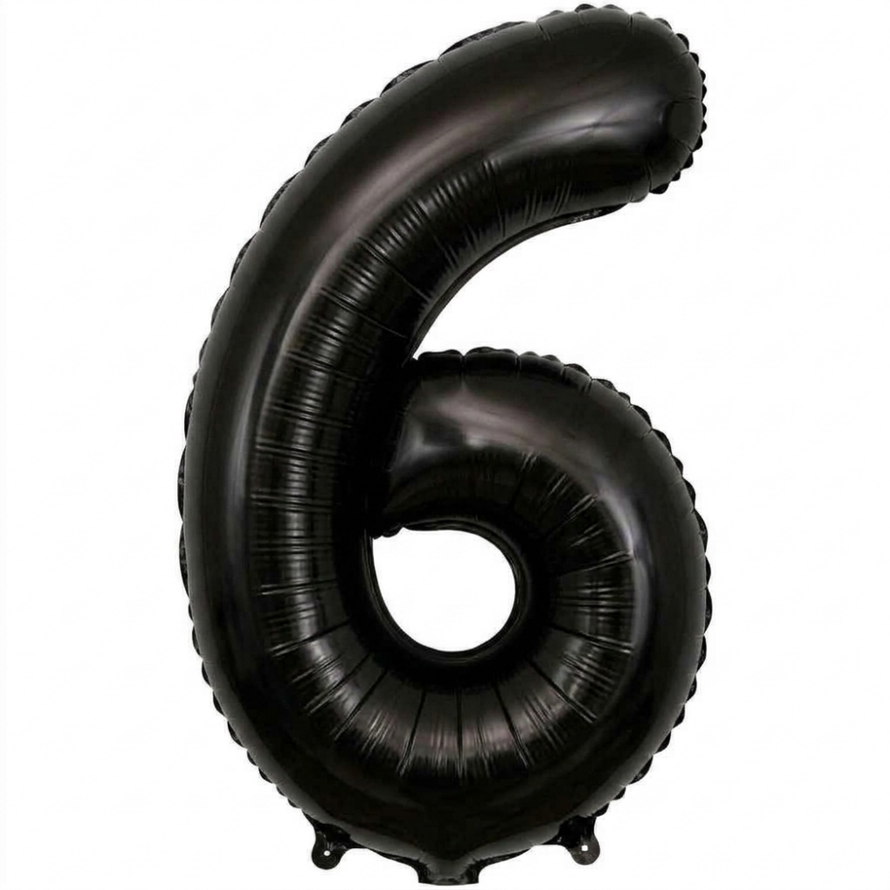 בלון ספרה 6 - שחור 34 אינץ׳