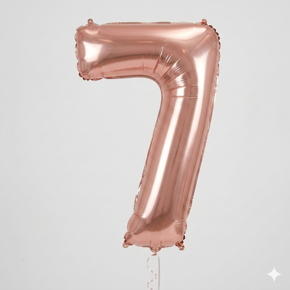 בלון ספרה 7 - רוז גולד