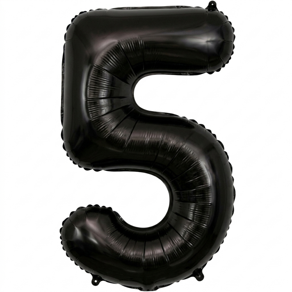 בלון ספרה 5 - שחור 34 אינץ׳