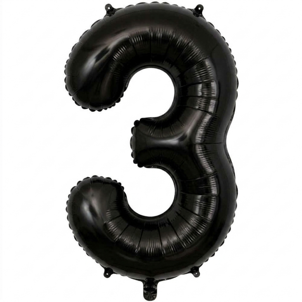 בלון ספרה 3 - שחור 34 אינץ׳