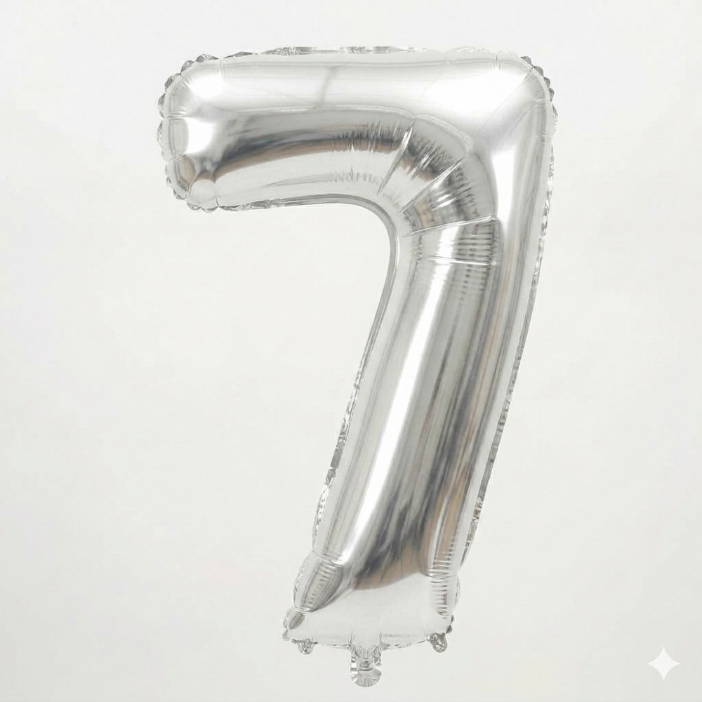 בלון ספרה 7 - כסף 34 אינץ'